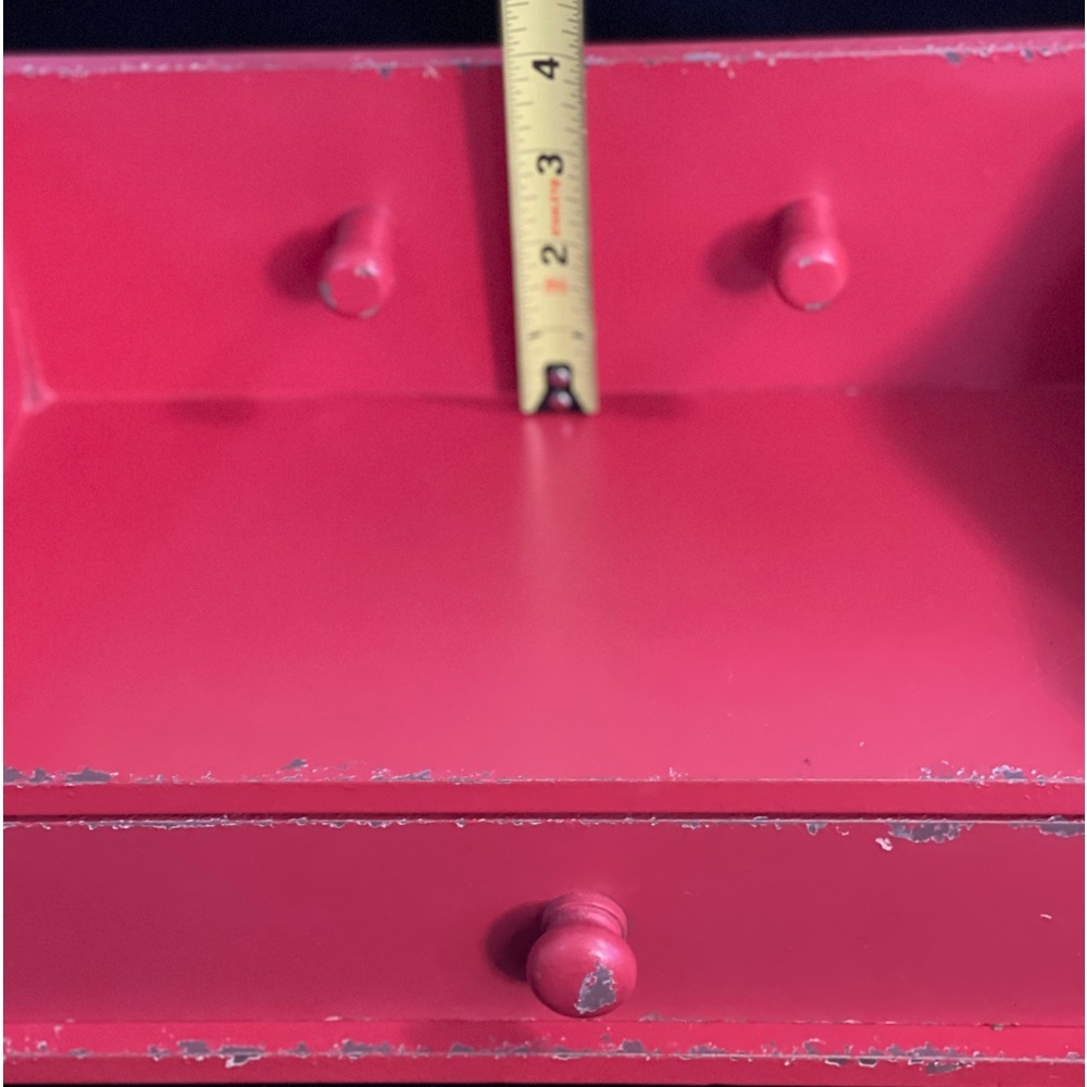 Distressed Red Drawer Shelf - Picture 7 of 8